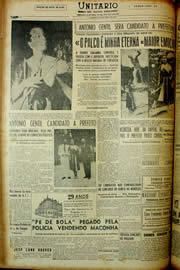 Página do jornal Unitário de abril de 1954