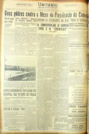 Página do jornal Unitário de maio de 1954