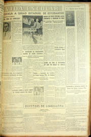 Página do jornal Unitário de maio de 1954