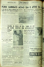Página do jornal Unitário de julho de 1954