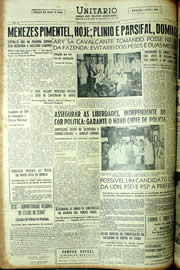 Página do jornal Unitário de julho de 1954
