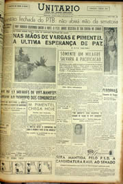 Página do jornal Unitário de julho de 1954