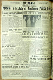 Página do jornal Unitário de julho de 1954