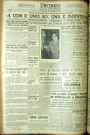 Página do jornal Unitário de julho de 1954