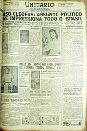 Página do jornal Unitário de julho de 1954