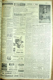 Página do jornal Unitário de agosto de 1954