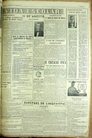 Página do jornal Unitário de agosto de 1954