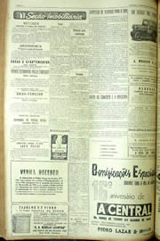Página do jornal Unitário de agosto de 1954