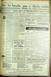 Página do jornal Unitário de agosto de 1954