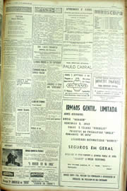 Página do jornal Unitário de agosto de 1954