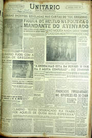 Página do jornal Unitário de agosto de 1954