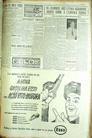 Página do jornal Unitário de agosto de 1954