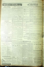 Página do jornal Unitário de agosto de 1954