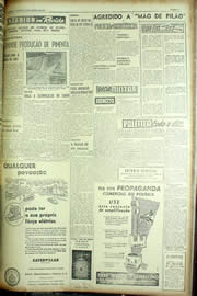 Página do jornal Unitário de agosto de 1954