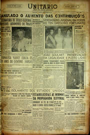 Página do jornal Unitário de setembro de 1954