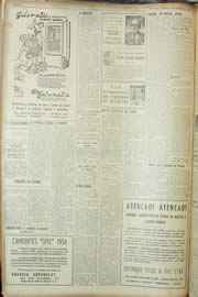 Página do jornal Unitário de setembro de 1954