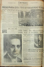 Página do jornal Unitário de setembro de 1954