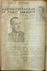Página do jornal Unitário de outubro de 1954