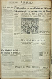Página do jornal Unitário de outubro de 1954