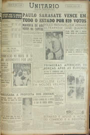 Página do jornal Unitário de outubro de 1954