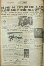 Página do jornal Unitário de outubro de 1954