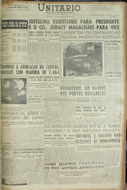 Página do jornal Unitário de outubro de 1954
