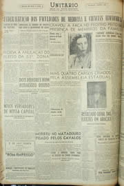 Página do jornal Unitário de outubro de 1954