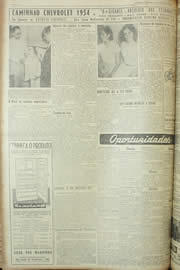 Página do jornal Unitário de novembro de 1954