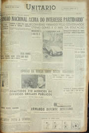 Página do jornal Unitário de dezembro de 1954