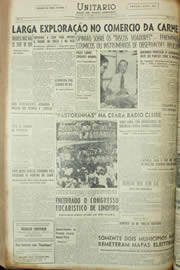 Página do jornal Unitário de dezembro de 1954