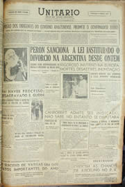 Página do jornal Unitário de dezembro de 1954