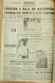 Página do jornal Unitário de janeiro de 1955
