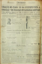 Página do jornal Unitário de fevereiro de 1955