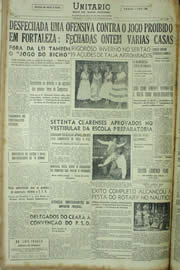 Página do jornal Unitário de fevereiro de 1955