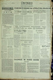 Página do jornal Unitário de fevereiro de 1955
