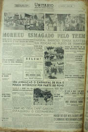 Página do jornal Unitário de fevereiro de 1955