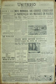Página do jornal Unitário de fevereiro de 1955