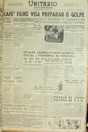 Página do jornal Unitário de março de 1955