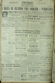 Página do jornal Unitário de março de 1955