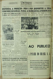 Página do jornal Unitário de março de 1955