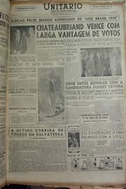 Página do jornal Unitário de março de 1955