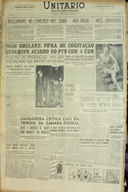 Página do jornal Unitário de março de 1955