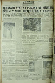 Página do jornal Unitário de março de 1955
