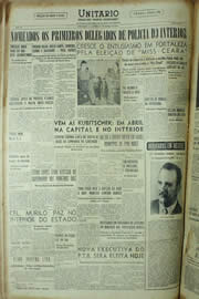 Página do jornal Unitário de março de 1955