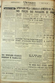 Página do jornal Unitário de abril de 1955