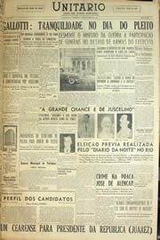 Página do jornal Unitário de outubro de 1955
