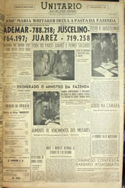 Página do jornal Unitário de outubro de 1955