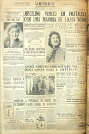 Página do jornal Unitário de outubro de 1955