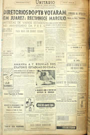 Página do jornal Unitário de outubro de 1955