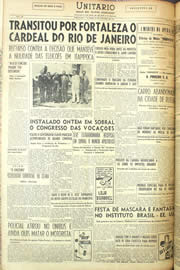 Página do jornal Unitário de outubro de 1955